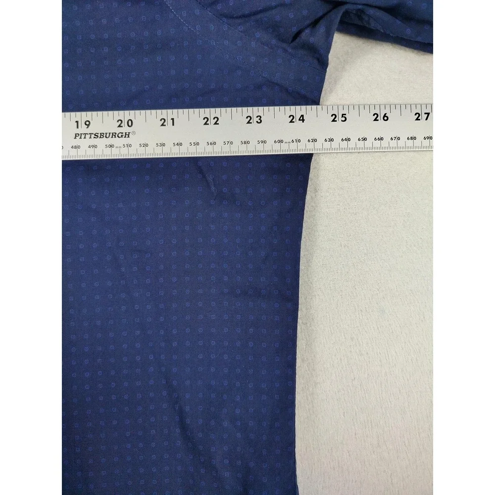 Polo Ralph Lauren Shirt Mens Large Blue Micro Print Button Down Business Casual